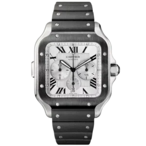 Santos 43mm de Cartier Chronograph Silver Stainless Steel