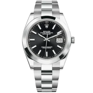 Rolex Datejust 126300 41mm Oyster Bracelet Steel Black Dial Smooth Bezel