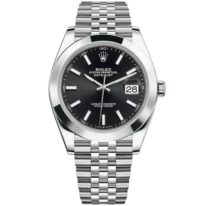 Rolex Datejust Ref. 126300 41MM Stainless Steel on Jubilee Black Dial Smooth Bezel