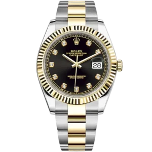 Rolex Datejust Ref. 126333 41mm Two Tone Stainless Steel/Yellow Gold Black Diamond Dial on Oyster Band