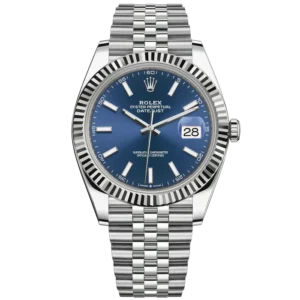 Rolex Datejust 126334 41mm Jubilee Steel and White Gold Blue Dial Fluted Bezel