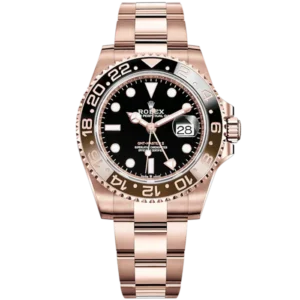 GMT-Master II 40mm Oyster Bracelet and 18 CT Everose Gold with Black Dial 24-Hour Rotatable Bezel