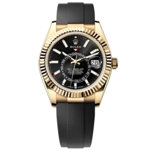 Rolex Skydweller Ref. 336238 42mm Yellow Gold Black Dial on OysterFlex