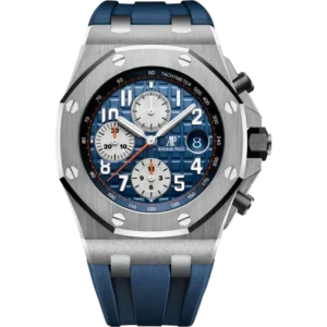 Royal Oak Offshore Chronograph 42MM Blue Rubber Strap Blue Dial With Méga Tapisserie Pattern Stainless Steel Case
