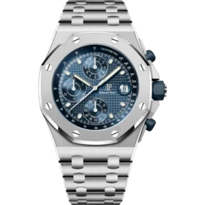 Royal Oak Offshore Selfwinding Chronograph 42MM Stainless Steel Bracelet Blue Dial With Petite Tapisserie Pattern Stainless Steel Case