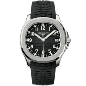 Patek Philippe Aquanaut Ref. 5167A 40.8mm Black Tropical Strap Black Embossed Dial Stainless Steel Bezel