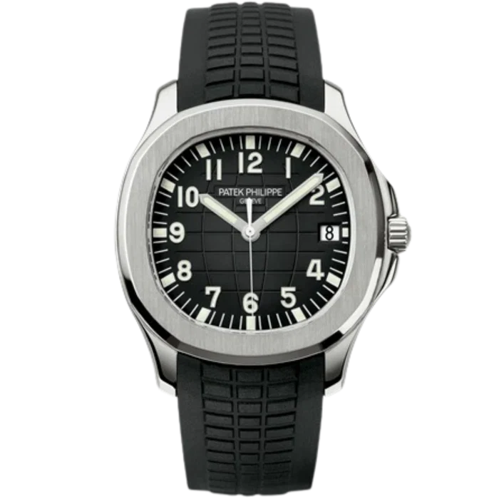 Patek Philippe Aquanaut Ref. 5167A 40.8mm Black Tropical Strap Black Embossed Dial Stainless Steel Bezel