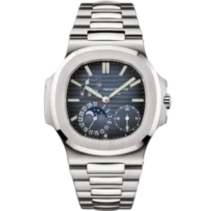 5712/1A-001 Nautilus 40mm Steel Bracelet Black-Blue Embossed Dial Stainless Steel Bezel