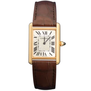 Cartier Tank Louis WGTA0010 Yellow Gold on Brown Leather Strap